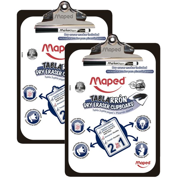 Maped Dry Erase Clipboard, 2PK 350210